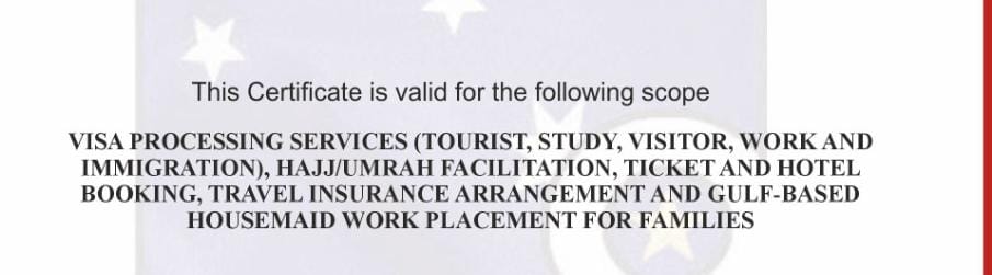Visa Processing Certification